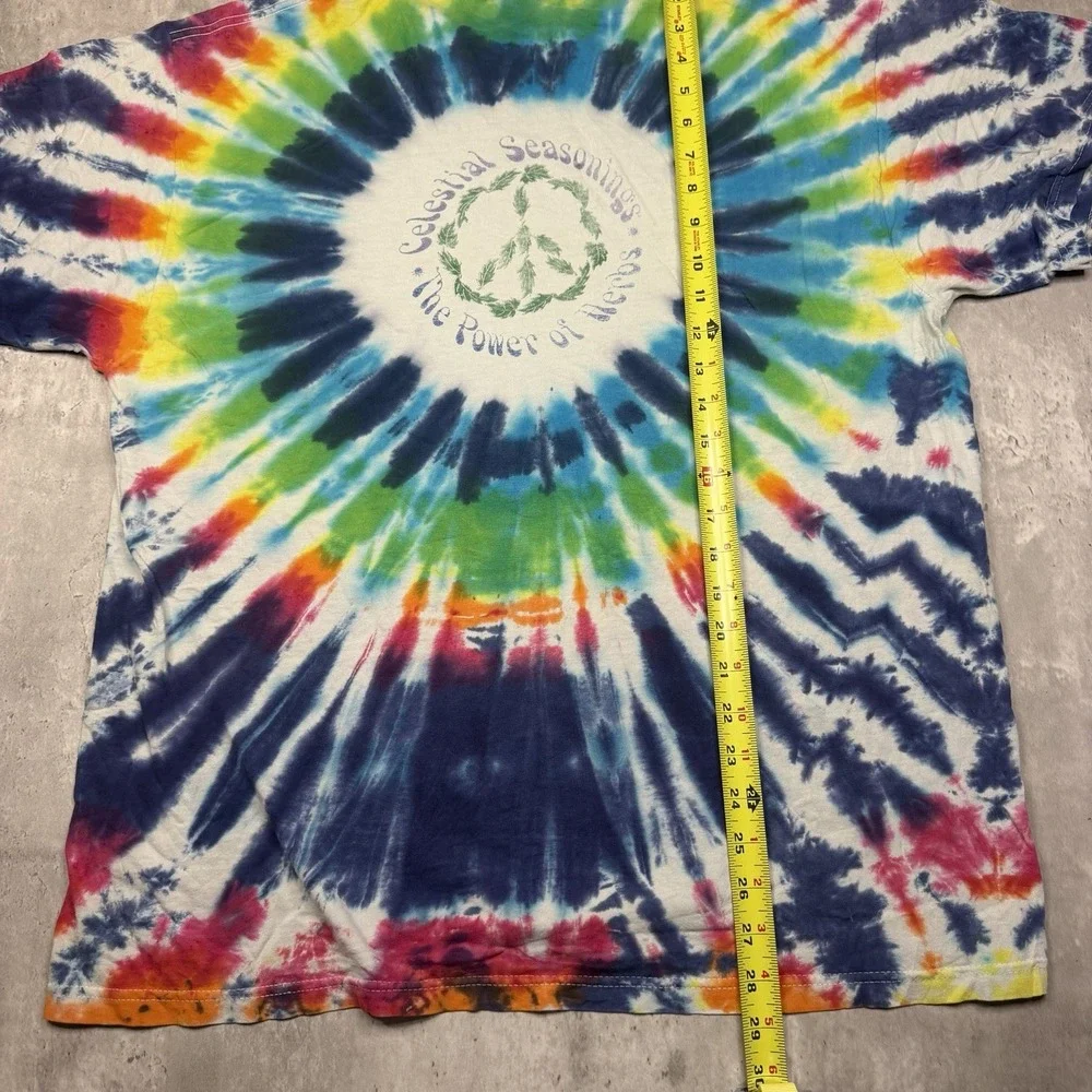 Vintage Celestial Seasonings The Power Of Herbs Tye Dye Shirt Adult Size XL